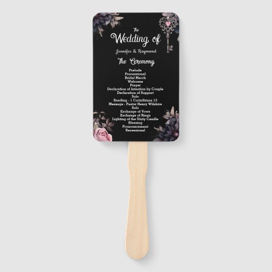 Gotische bruiloft programma Hand Fan Handwaaier (Voorkant)