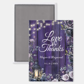 Gotische bruiloft Rustiek Paarse Hout Dank u Magne Magneet (Voorkant / Achterkant)