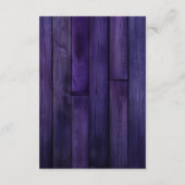 Gotische bruiloft rustieke Paarse houten planken D Informatiekaartje (Achterkant)
