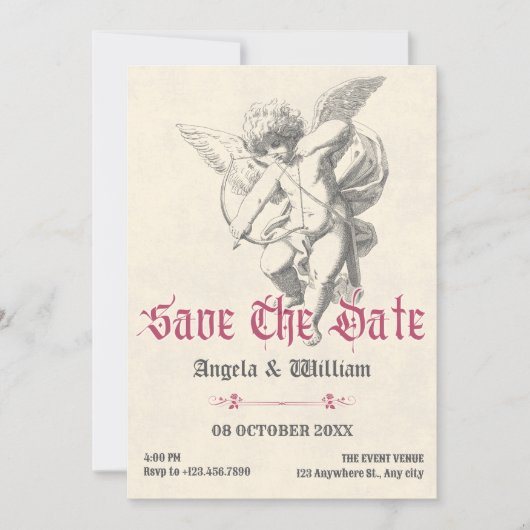 gotische bruiloft save the date (Voorkant)