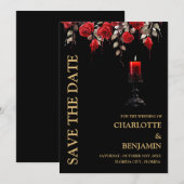 Gotische bruiloft save the date (Voorkant / Achterkant)