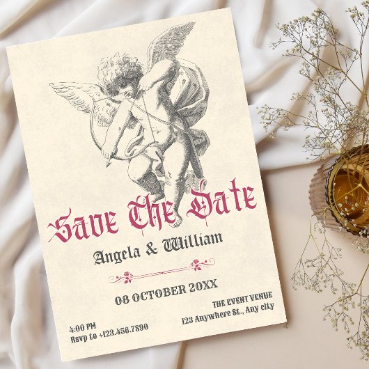 gotische bruiloft save the date