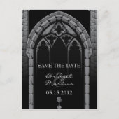 Gotische bruiloft Save the Date Briefkaart (Voorkant)