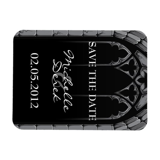 Gotische bruiloft Save the Date Magneten (Horizontaal)