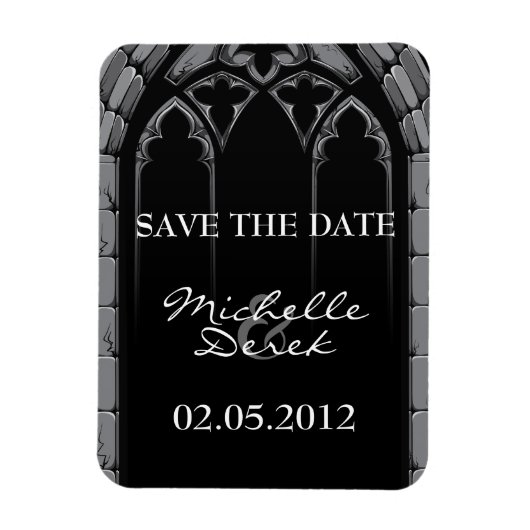 Gotische bruiloft Save the Date Magneten (Verticaal)