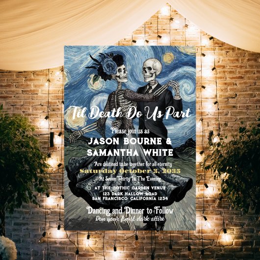 Gotische bruiloft Schattigee skeletten Dans Van Go Kaart