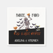 Gotische bruiloft skelet drank voedsel slechte dan servet (Voorkant)