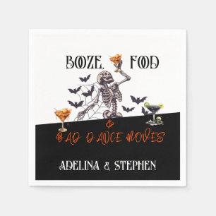 Gotische bruiloft skelet drank voedsel slechte dan servet