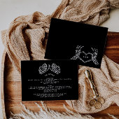 Gotische bruiloft skelet handen bruiloft details informatiekaartje