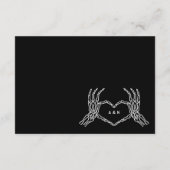 Gotische bruiloft skelet handen bruiloft details informatiekaartje (Achterkant)