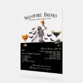 Gotische Bruiloft Skelet Signature Drinken Teken Acryl Bord (Hoek)