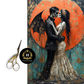 Gotische bruiloft Skelet Zeemeermin Schedel Decoup Tissuepapier