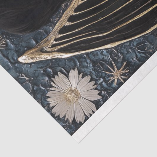 Gotische bruiloft Skelet Zeemeermin Schedel Decoup Tissuepapier (Detail)