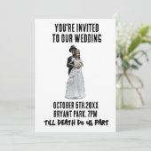 GOTISCHE BRUILOFT SKELETTEN AANGEPASTE UITNODIGING (Staand voorkant)