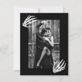 Gotische bruiloft skeletten redden de datum aankondiging (Achterkant)