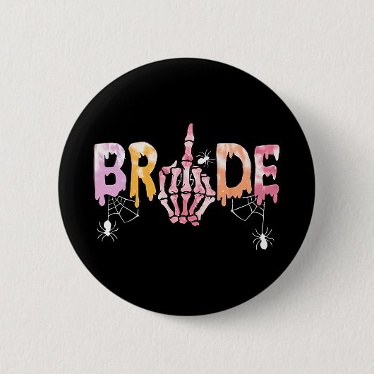 Gotische bruiloft Spooky Halloween Skeleton Bruid Ronde Button 5,7 Cm (Voorkant)