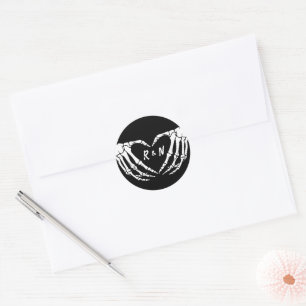 Gotische Bruiloft Sticker, Halloween Bruiloft Ronde Sticker