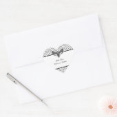 Gotische bruiloft Sticker – Moth & Lace Zwart & Wi (Envelop)