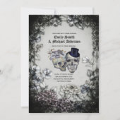 Gotische Bruiloft Vintage Waterverf Bloemen Schede Kaart (Voorkant)