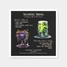 Gotische bruiloft Whimsigoth Signature Drinken Servet