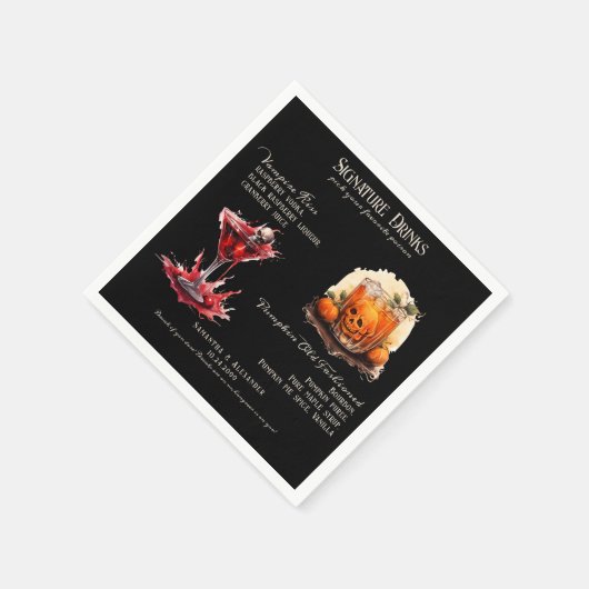 Gotische bruiloft Whimsigoth Signature Drinken Servet (Hoek)