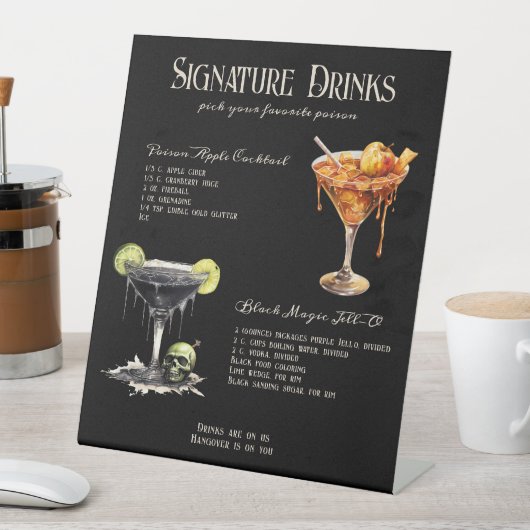 Gotische Bruiloft Whimsigoth Signature Drinken Tek Reclamebord Met Voetstuk (Insitu)