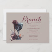 Gotische Brunch Bloem Kelk Bruiloft Kaart (Voorkant)