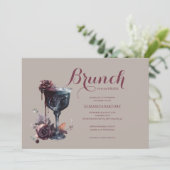 Gotische Brunch Bloem Kelk Bruiloft Kaart (Staand voorkant)