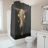 Gotische Bull Skull Decoupage Douchegordijn (In situ)