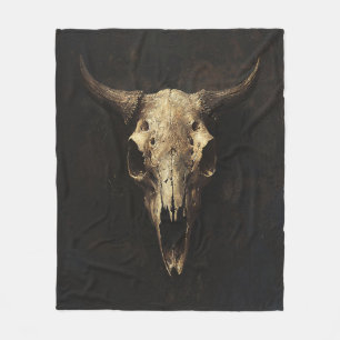 Gotische Bull Skull Decoupage Fleece Deken
