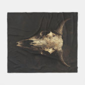 Gotische Bull Skull Decoupage Fleece Deken (Voorkant (Horizontaal))