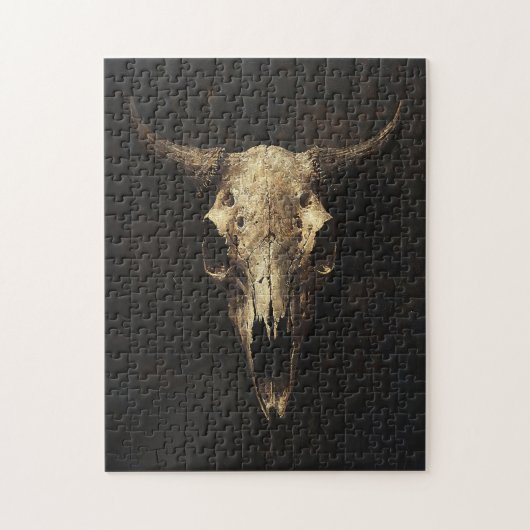 Gotische Bull Skull Decoupage Legpuzzel (Verticaal)