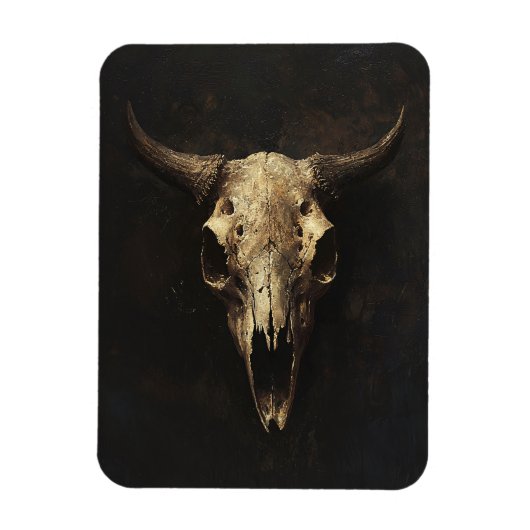 Gotische Bull Skull Decoupage Magneet (Verticaal)