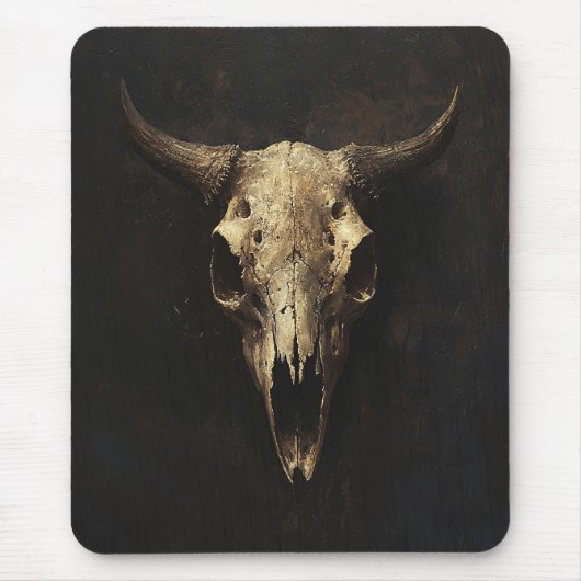Gotische Bull Skull Decoupage Muismat (Voorkant)