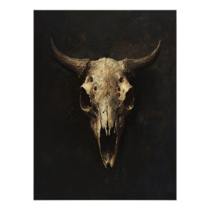 Gotische Bull Skull Decoupage Perfect Poster