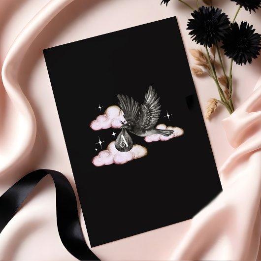 Gotische bundel van Boo Raven Delivery Baby shower Kaart