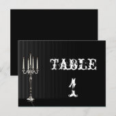 Gotische Candelabra op zwart huwelijkstafel nummer Briefkaart (Voorkant / Achterkant)