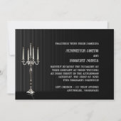 Gotische Candelabra Streep bruiloft uitnodiging (Voorkant)