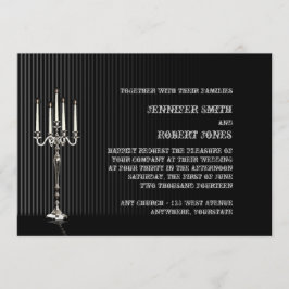 Gotische Candelabra Streep bruiloft uitnodiging
