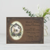 Gotische Champagne Dromen Bruiloft Kaart (Staand voorkant)