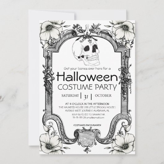  Gotische Classic Halloween Kostuumfeest Kaart (Voorkant)