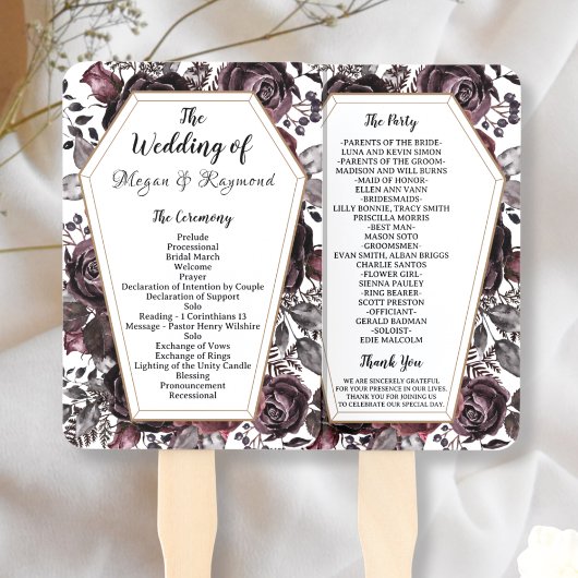 Gotische  Coffin HalloWedding Program Hand Handwaaier
