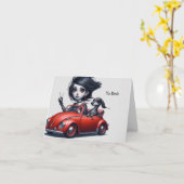 Gotische converteerbare Dachshund Kaart (Gele Bloem)