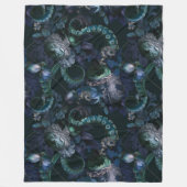 Gotische Cthulhu turquoise tent met bloemen Fleece Deken (Voorkant)