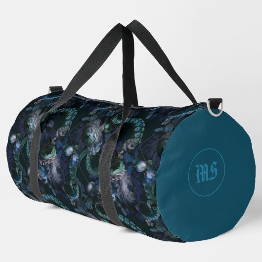 Gotische Cthulhu turquoise tent met bloemen Plunjezak (Linkerhoek)