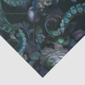 Gotische Cthulhu turquoise tent met bloemen Tissuepapier (Detail)