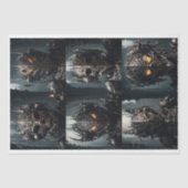 Gotische cyberpunk demon gezichtsmaskers tissuepapier (Voorkant)