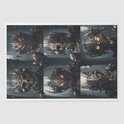 Gotische cyberpunk demon gezichtsmaskers tissuepapier (Voorkant)