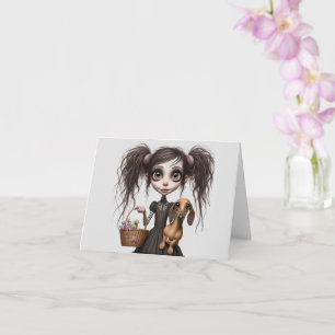 Gotische Dachshund Pasen Kaart