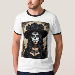 Gotische Dag van de Dode Schedel Shirt